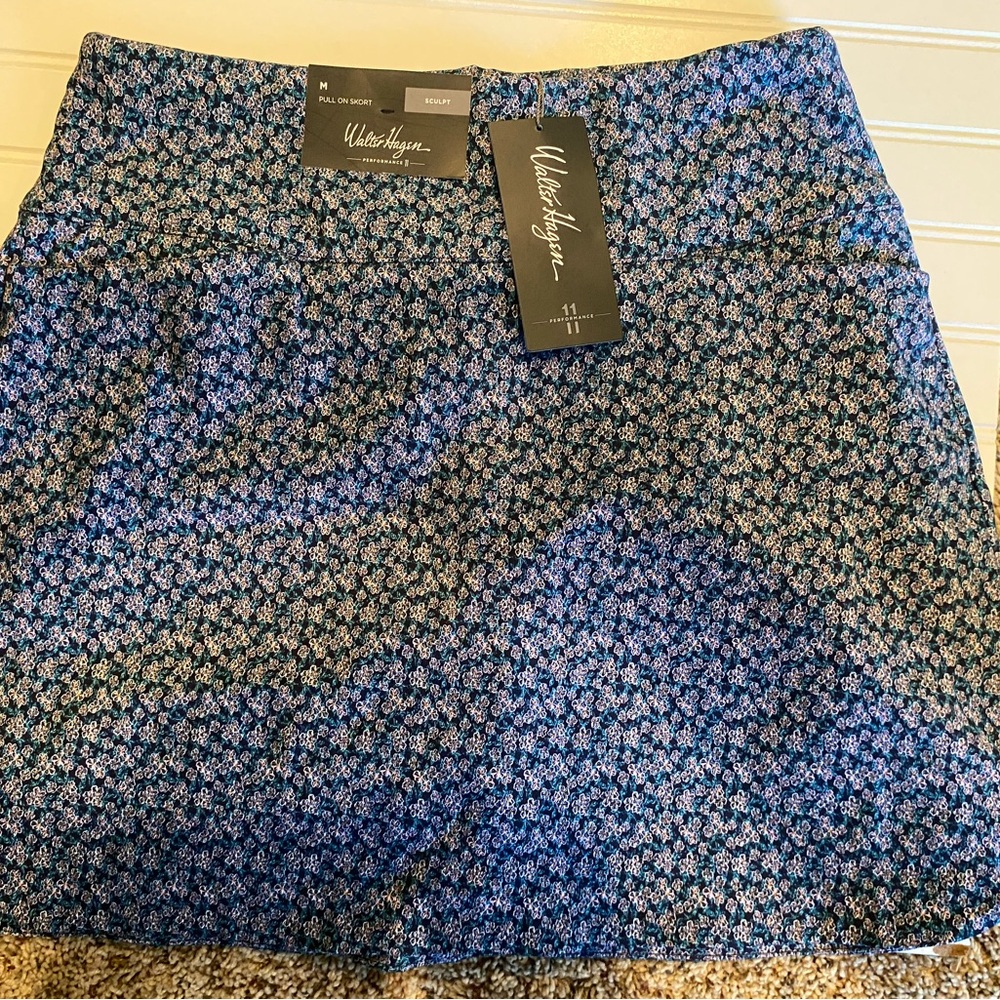 Walter Hagen, M, Pull on Skort Blue and Pink Mini, w/shorts,Resort Wear,golf,NWT